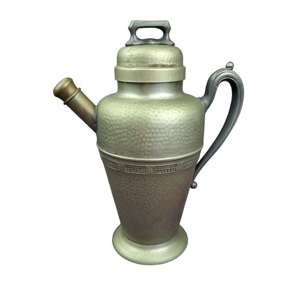 Vintage Cocktail Shaker Continental Silver Ultraplate Hammered Numbered 2754 Lid - Picture 6 of 12